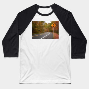 Winding Autumn Road Baseball T-Shirt